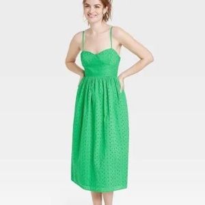 NEW Sleeveless Eyelet Sundress • Adjustable Straps • elastic back • SUPE…